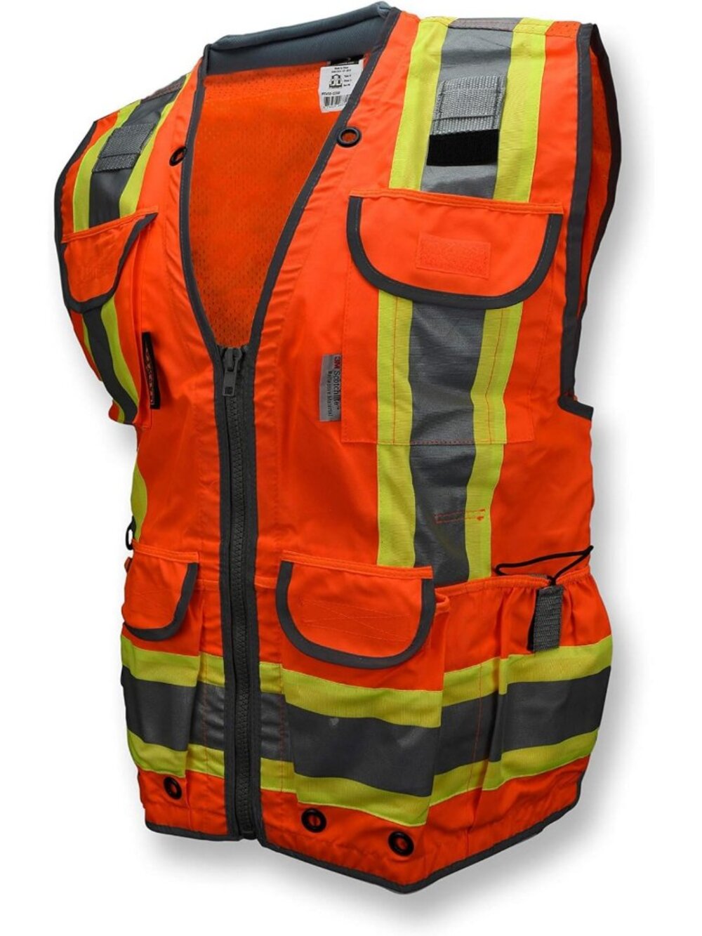 Hi-Vis Orange Engineer Safety Vest, Type R Class 2, Lightweight & Comfortable M